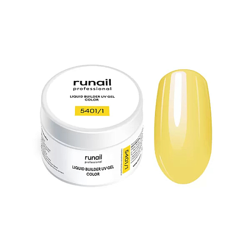 RuNail, цветной жидкий Уф-гель самовыравнивающийся №5401/1 (банка), 15 мл