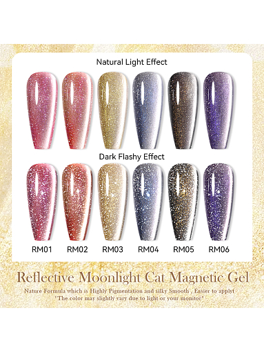 Born Pretty, Moonlight Reflective Cat Magnetic Gel - светоотражающий магнитный гель-лак RM04, 10 мл