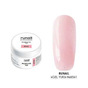 RuNail, BUILDER UV GEL YUKI - моделирующий УФ-гель с хлопьями Юки №8561, 15 гр