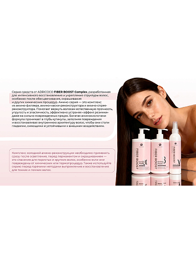 Adricoco, FIBER BOOST - спрей для реставрации волос реактивирующий агент, гамма, 200 мл