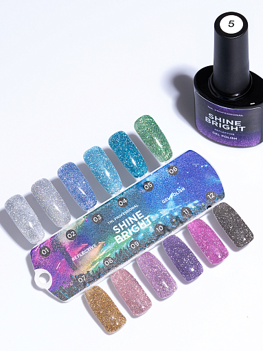 TNL, набор светоотражающих гель-лаков Shine bright (12 оттенков по 10 мл)