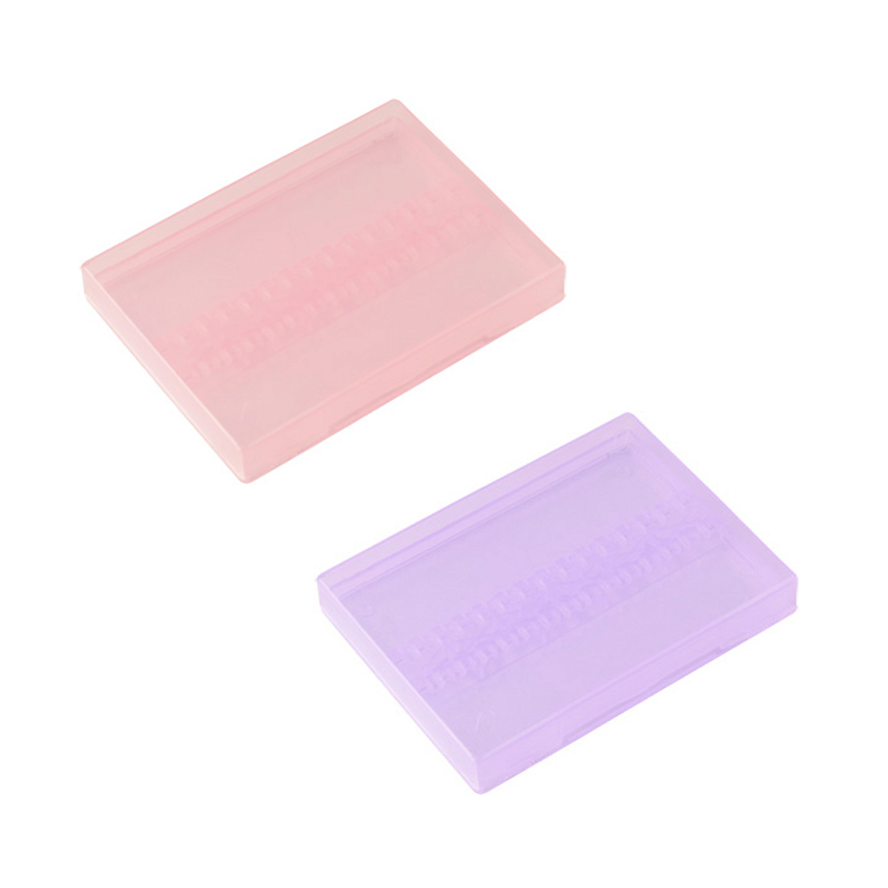 Irisk, боксы для хранения фрез 100х70х10мм (прозрачно-розовый, прозрачно-сиреневый), 2 шт