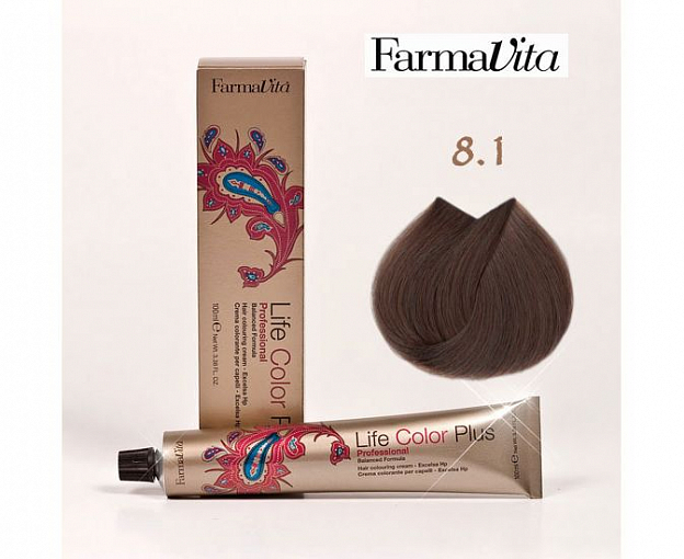 FarmaVita, Life Color Plus - крем-краска для волос (8.1 светлый пепельный блондин)