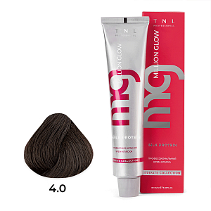 TNL, Million glow Silk protein - крем-краска для волос (4.0 Коричневый), 60 мл