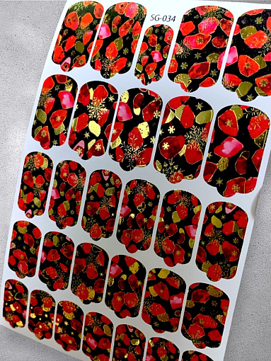 Anna Tkacheva, фольгированные наклейки пленки для дизайна ногтей SG-034