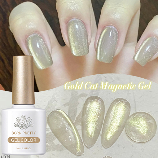 Born Pretty, Gold Cat Magnetic Gel - магнитный гель-лак "кошачий глаз" GC01, 10 мл