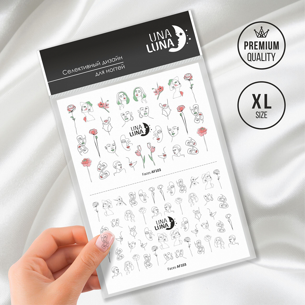 Una Luna, слайдер-дизайн для ногтей Faces (AF103)