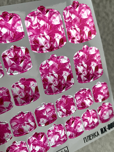 Anna Tkacheva, металлизированные наклейки пленки для педикюра RX-005