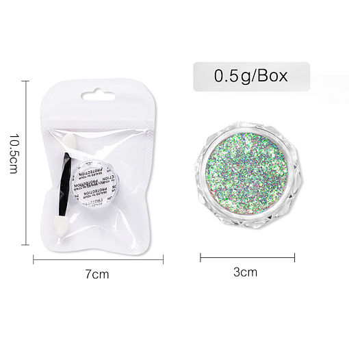 Aurora Reflective Glitter Powder - светоотражающий пигмент для дизайна ногтей G014, 1 шт