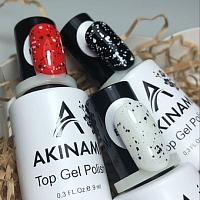Akinami, Top Eggs - топ для гель-лака без л/с (№02 черные хлопья), 9 мл