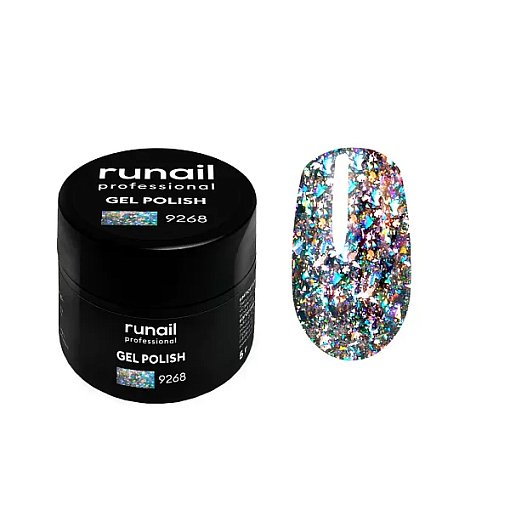 RuNail, гель-лак с блестками "Дракон" №9268, 5 гр
