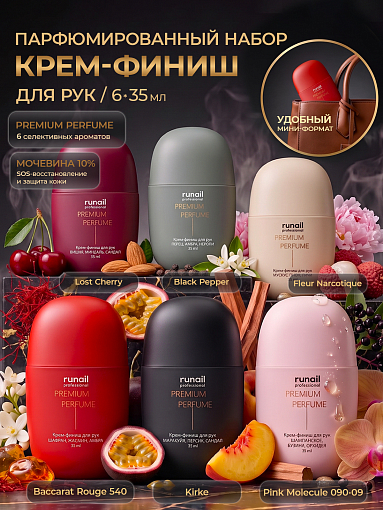 RuNail, набор №157 парфюмированный крем-финиш для рук с мочевиной 10% (6 шт по 35 мл)