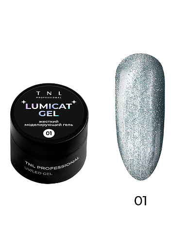 TNL, Lumicat gel - жесткий гель для наращивания с эффектом "кошачий глаз" №01, 15 мл