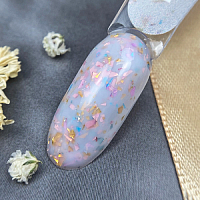 Patrisa nail, POTAL Yogurt base - каучуковая база с разноцветной поталью (молочная), 8 мл