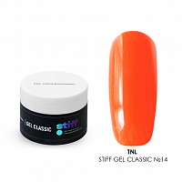 TNL, Stiff Gel Classic - жесткий цветной гель для наращивания №14 (неоновый рыжий), 30 мл