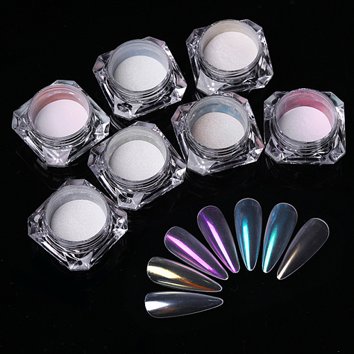 Набор №8 жемчужная втирка для ногтей Glitter Chrome Pigment (6 оттенков)