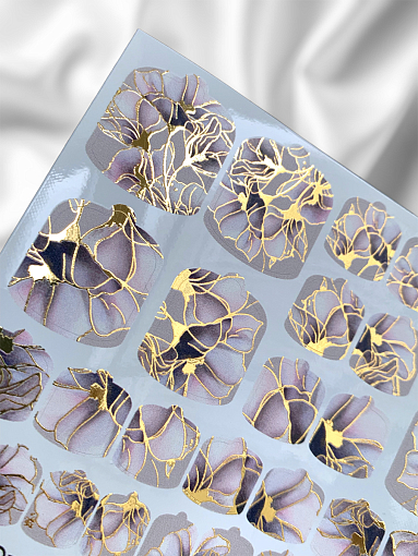 Anna Tkacheva, наклейки пленки для педикюра с фольгой VIP-076