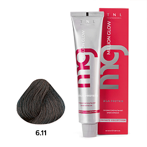 TNL, Million glow Silk protein - крем-краска для волос (6.11 Темный блонд интенсивный пепел.), 60 мл