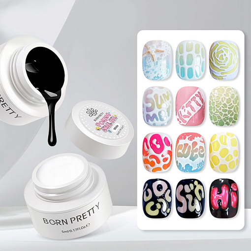 Born Pretty, гель для дизайна ногтей Poke Nail Gel white (белый), 5 гр