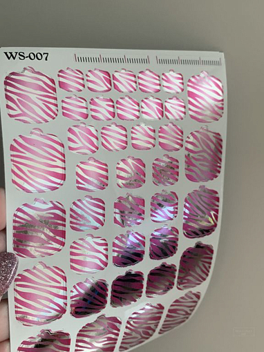 Anna Tkacheva, наклейки пленки для педикюра с эффектом втирки WS-007
