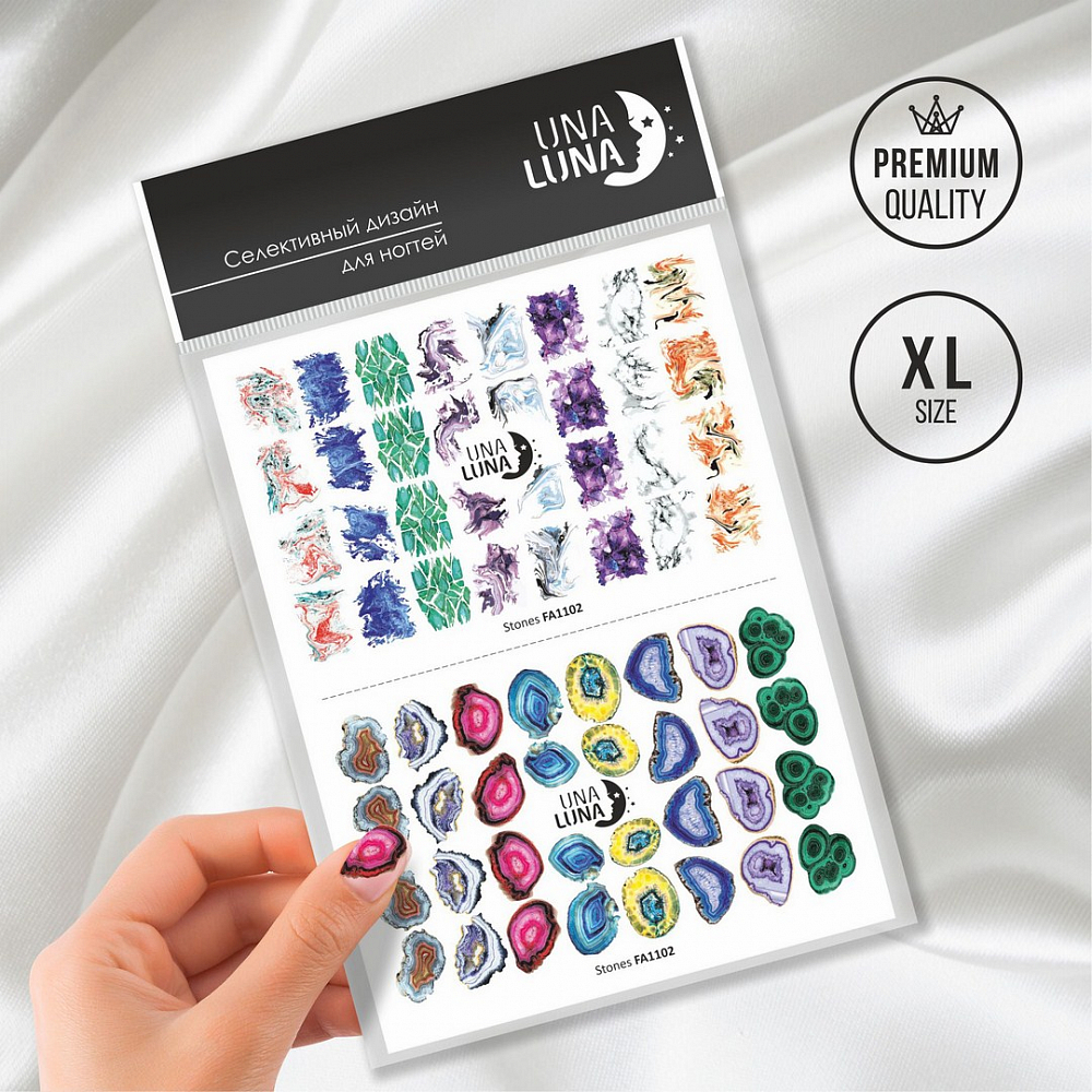 Una Luna, слайдер-дизайн для ногтей Stones color (FA1102)
