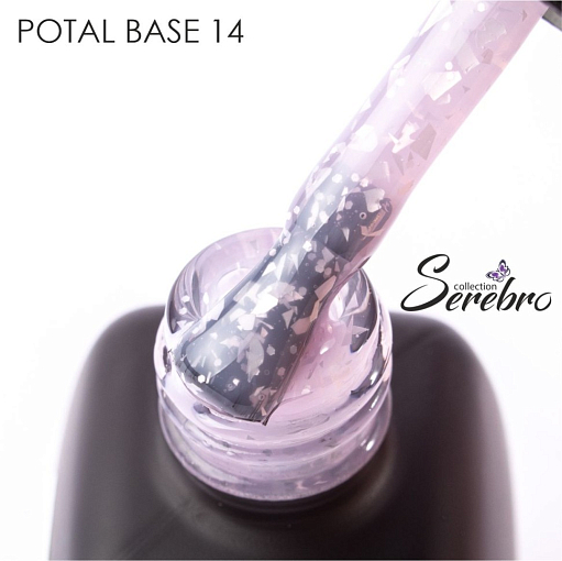 Serebro, Potal base - камуфлирующая база для гель-лака с поталью №14, 11 мл