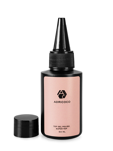 Adricoco, набор №93 топ для гель-лака Super Top, каучуковая база для гель-лака Rubber Base, 2х50 мл