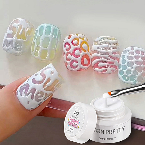 Born Pretty, гель для дизайна ногтей Poke Nail Gel white (белый), 5 гр