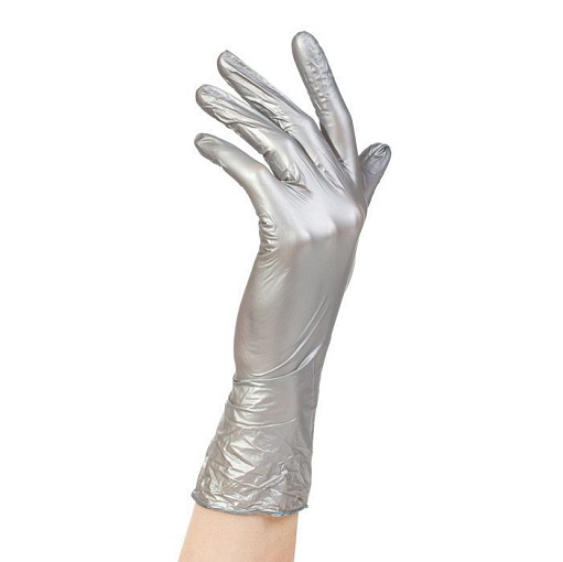 Adele, перчатки для маникюриста нитриловые (серебро, S), 50 пар