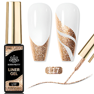 Born Pretty, Platinum Liner Gel - гель-лак с тонкой кистью для дизайна ногтей L17, 10 мл