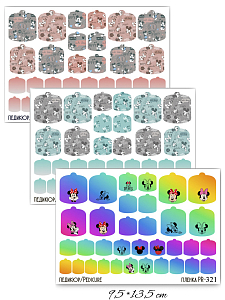 Anna Tkacheva, набор №149 наклейки пленки для педикюра (Микки и Минни Маус, Дисней), 3 шт