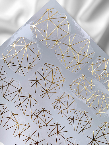 Anna Tkacheva, наклейки пленки для педикюра с фольгой VIP-084