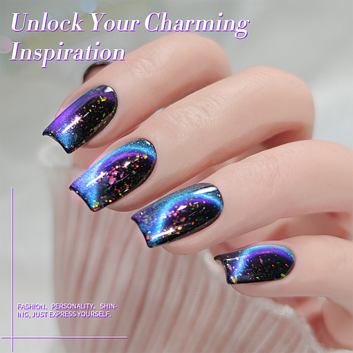 Born Pretty, Glitter Cat Magnetic Gel - магнитный гель-лак "кошачий глаз" с глиттером MY35, 10 мл