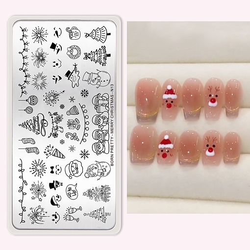 Born Pretty, пластина для стемпинга 12*6 см (MERRY CHRISTMAS-N13)