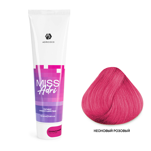 Adricoco, Miss Adri - пигмент прямого действия для волос без окислителя (неоновый розовый), 100 мл