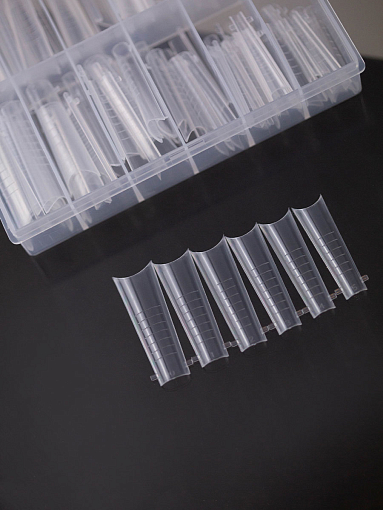 Обратные многоразовые формы для наращивания ногтей "Арочный квадрат" (40610), 120 шт