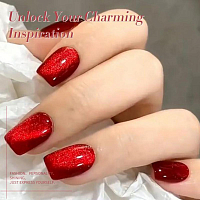 Born Pretty, Red Cat eye gel - набор гель-лак "кошачий глаз" и магнит для гель-лака, 15 мл