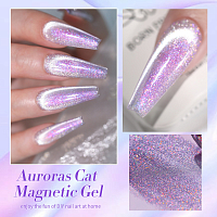 Born Pretty, Auroras Cat Magnetic Gel - набор гель-лак "кошачий глаз" и магнит для гель-лака, 15 мл