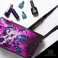 TNL, косметичка с пайетками "Русалка" прямоугольная (серебряный/черный)