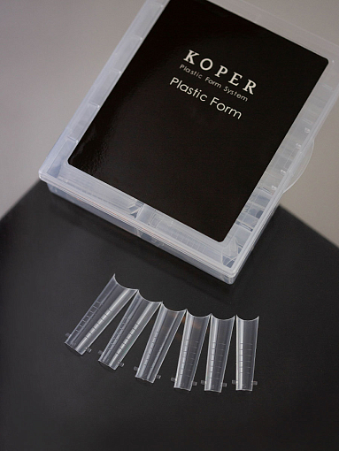 Обратные многоразовые формы для наращивания ногтей "Арочный квадрат" (40610), 120 шт