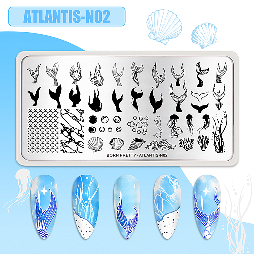 Born Pretty, пластина для стемпинга 12*6 см 58937-02 (ATLANTIS-N002)