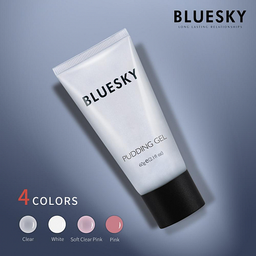 Bluesky, Pudding polygel - полигель (прозрачно-розовый), 60 мл