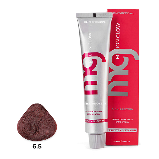 TNL, Million glow Silk protein - крем-краска для волос (6.5 темный блонд махагоновый), 100 мл