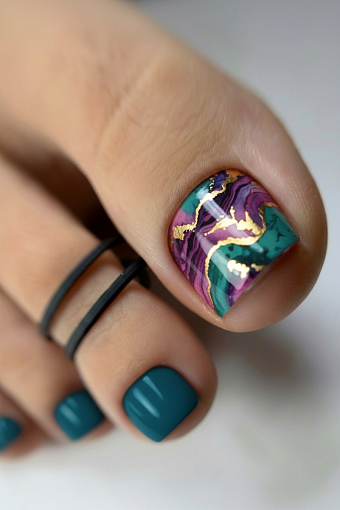 Anna Tkacheva, наклейки пленки для педикюра с фольгой VIP-080