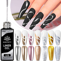 Born Pretty, Pure Color Liner Gel - гель-лак с тонкой кистью для дизайна ногтей L15, 10 мл