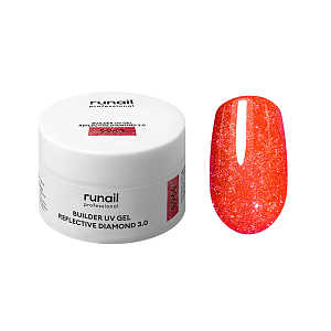 RuNail, BUILDER UV GEL REFLECTIVE DIAMOND 3.0 - моделирующий УФ-гель светоотражающий №9963, 15 гр
