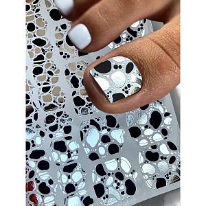 Anna Tkacheva, наклейки пленки для педикюра с фольгой VIP-056 (серебро)