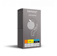 Benovy, Nitrile Chlorinated - перчатки нитриловые (черные, M), 100 пар