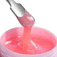 Adricoco, набор №92 гель для наращивания камуфлирующий с глиттером Chic Gel (5 оттенков по 15 мл)