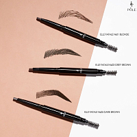POLE, Elle Fatale - карандаш для бровей 2 в 1 (№03 Grey Brown)